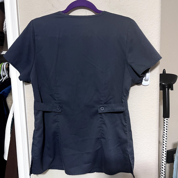 Womens Scrub Top Lot of 2 sz M Purple Natural Uniforms & Grey's Anatomy - Picture 6 of 10